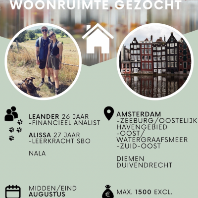 Alissa zoekt een Appartement / Huurwoning / Studio / Woonboot in Amsterdam